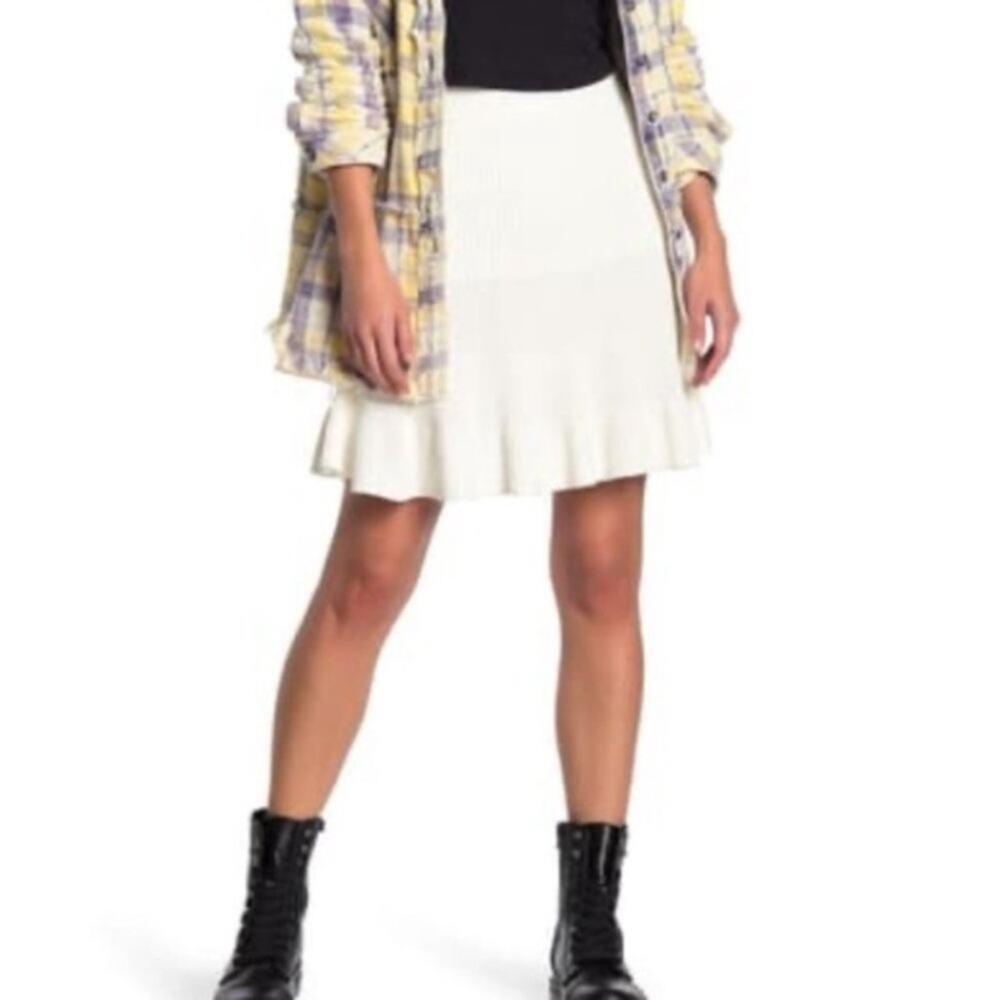 FREE PEOPLE Solid‎ Gold Skirt. Large. Cream